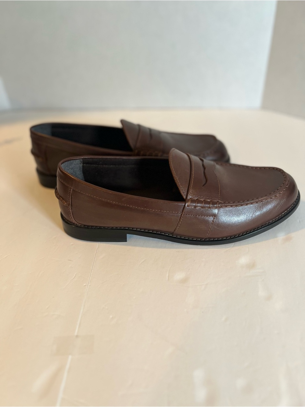 Nunn Bush Men's Noah Brown Leather Penny Loafers - Sz 12W
